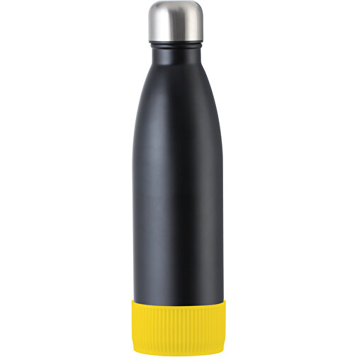 Thermoflasche RETUMBLER MyTOULON , Retumbler, schwarz / gelb, Edelstahl, Kunststoff, Silikon, 4,30cm x 26,00cm x 7,00cm (Länge x Höhe x Breite), Bild 1