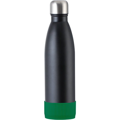 Thermoflasche RETUMBLER MyTOULON , Retumbler, schwarz / grün, Edelstahl, Kunststoff, Silikon, 4,30cm x 26,00cm x 7,00cm (Länge x Höhe x Breite), Bild 1