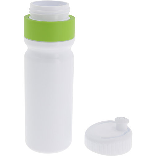 Sportflasche Mit Rand 750ml , weiß / hellgrün, LDPE & PP, 25,00cm (Höhe), Bild 3