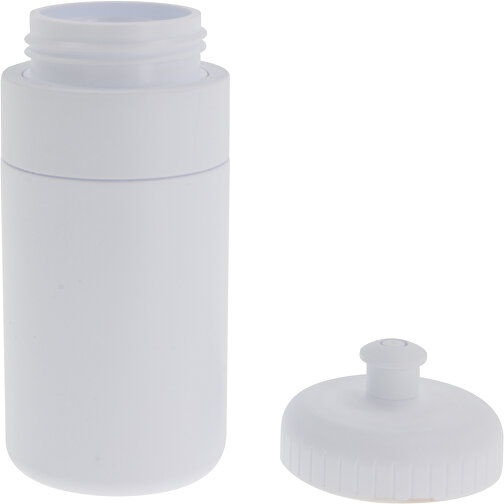 Sportflasche Mit Rand 500ml , weiß / weiß, LDPE & PP, 17,00cm (Höhe), Bild 3