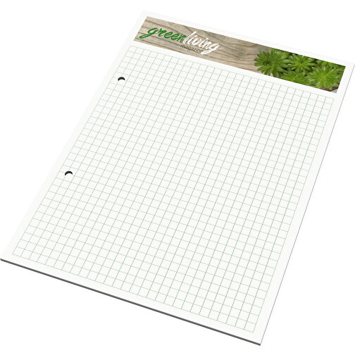Schreibblock Green+blue A5, 25 Blatt  Mit 2-fach Abheftlochung , individuell, Recyclingpapier, 21,00cm x 14,80cm (Länge x Breite), Bild 1
