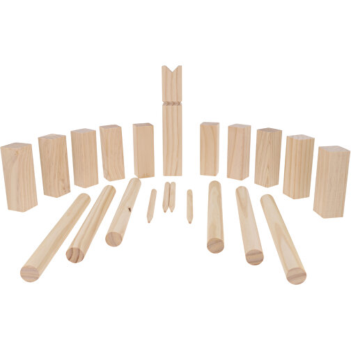 Kubb Spiel Aus Holz Mit Beutel , Kiefernholz, 12,00cm x 35,00cm x 35,00cm (Länge x Höhe x Breite), Bild 3