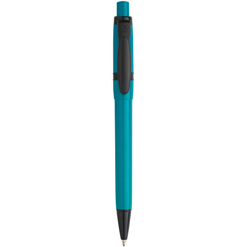 Balpen Olly Extra (Jumbo Nachfüllpackung) , turquoise / schwarz, ABS, 13,80cm (Länge), Bild 1
