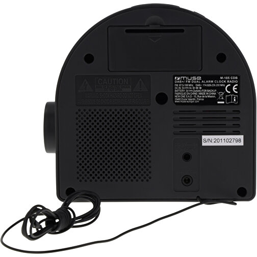 M-185 CDB | Muse DAB/DAB+ FM Dual Alarm Clock Radio , grau, ABS, 5,50cm x 11,60cm x 12,40cm (Länge x Höhe x Breite), Bild 4