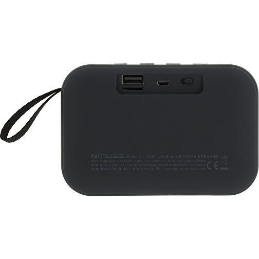 M-308 | Muse 5W Bluetooth Speaker , schwarz, ABS, 3,00cm x 7,60cm x 11,80cm (Länge x Höhe x Breite), Bild 3