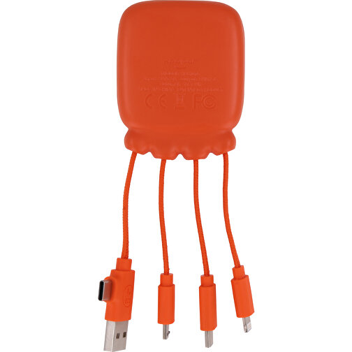 3192 | Xoopar Octopus Gamma 2 Bio Charging Cable With 3.000mAh Powerbank , orange, Bio PE, 1,70cm x 5,10cm x 13,50cm (Länge x Höhe x Breite), Bild 2