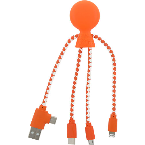 2081 | Xoopar Mr. Bio Charging Cable , orange, Recycled plastic, 20,00cm x 1,00cm x 7,50cm (Länge x Höhe x Breite), Bild 2