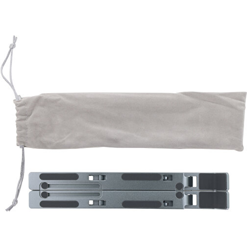 1208 | Foldable Laptop Stand , gun metal - light, Aluminium & Silikon, 24,00cm x 4,50cm x 1,00cm (Länge x Höhe x Breite), Bild 3