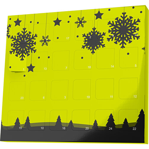 XS Adventskalender Winterlandschaft , M&M\'s, hellgrün / schwarz, Vollkartonhülle, weiss, 1,60cm x 12,00cm x 14,00cm (Länge x Höhe x Breite), Bild 1