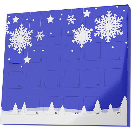 XS Adventskalender Winterlandschaft , M&M\'s, blau / weiss, Vollkartonhülle, weiss, 1,60cm x 12,00cm x 14,00cm (Länge x Höhe x Breite), Bild 1