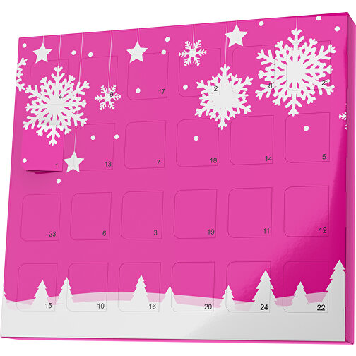 XS Adventskalender Winterlandschaft , M&M\'s, pink / weiß, Vollkartonhülle, weiß, 1,60cm x 12,00cm x 14,00cm (Länge x Höhe x Breite), Bild 1
