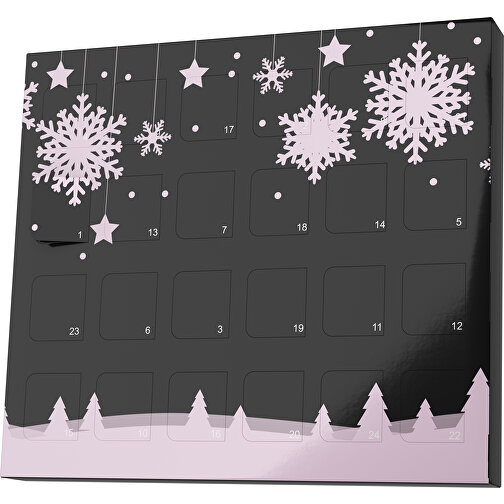 XS Adventskalender Winterlandschaft , M&M\'s, schwarz / zartrosa, Vollkartonhülle, weiß, 1,60cm x 12,00cm x 14,00cm (Länge x Höhe x Breite), Bild 1