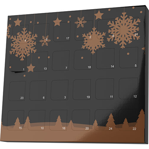 XS Adventskalender Winterlandschaft , M&M\'s, schwarz / dunkelbraun, Vollkartonhülle, weiß, 1,60cm x 12,00cm x 14,00cm (Länge x Höhe x Breite), Bild 1
