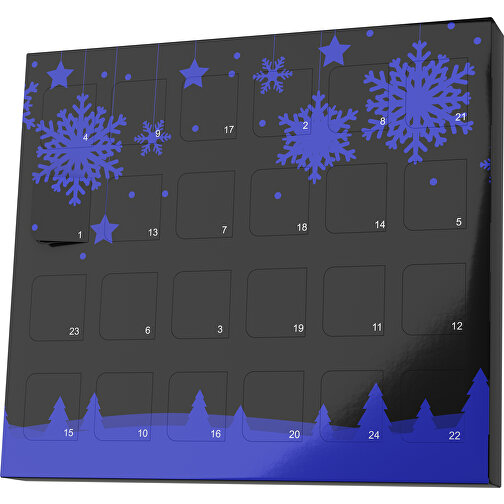 XS Adventskalender Winterlandschaft , Brandt, schwarz / blau, Vollkartonhülle, weiß, 1,60cm x 12,00cm x 14,00cm (Länge x Höhe x Breite), Bild 1
