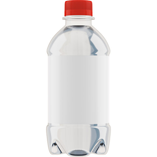 Quellwasser 330 Ml Mit Drehverschluß , rot / weiß, R-PET, 16,00cm (Höhe), Bild 1