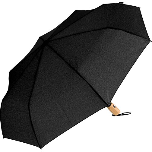 21” Faltbarer Regenschirm Aus R-PET -Material Mit Automatiköffnung , schwarz, R-PET, 30,00cm x 6,00cm x 6,00cm (Länge x Höhe x Breite), Bild 1