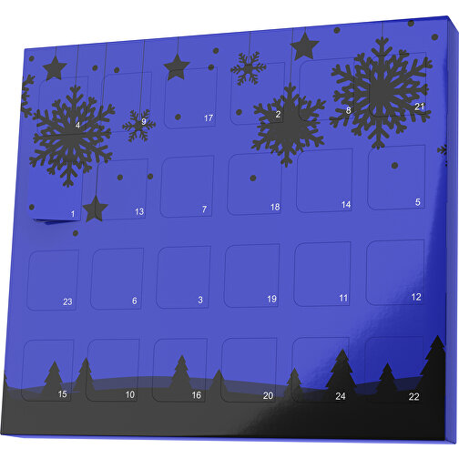 XS Adventskalender Winterlandschaft , Brandt, blau / schwarz, Vollkartonhülle, weiss, 1,60cm x 12,00cm x 14,00cm (Länge x Höhe x Breite), Bild 1