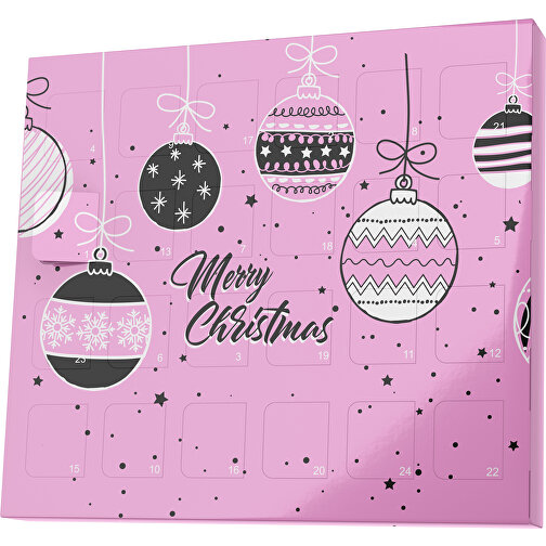 XS Adventskalender Weihnachtskugeln , M&M\'s, rosa / schwarz, Vollkartonhülle, weiß, 1,60cm x 12,00cm x 14,00cm (Länge x Höhe x Breite), Bild 1