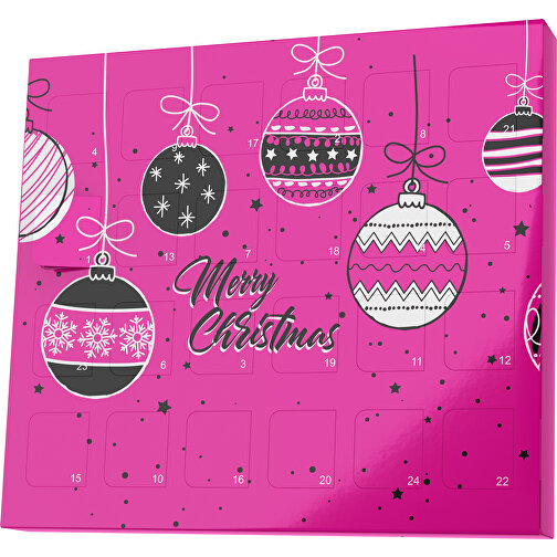 XS Adventskalender Weihnachtskugeln , M&M\'s, pink / schwarz, Vollkartonhülle, weiß, 1,60cm x 12,00cm x 14,00cm (Länge x Höhe x Breite), Bild 1