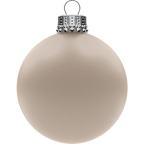 Palla per albero di Natale piccola 57 mm, corona argento, opaca, Immagine 1