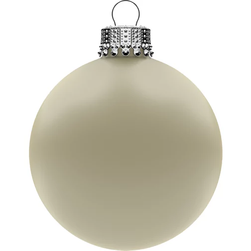 Boule de Noël moyenne 66 mm, couronne argentée, mate, Image 1