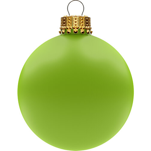 Bola de árbol de Navidad mediana 66 mm, corona dorada, mate, Imagen 1