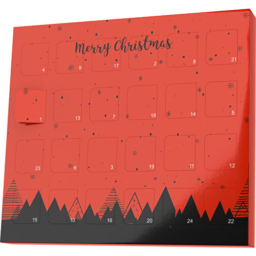 XS Adventskalender Weihnachtswald , M&M\'s, rot / schwarz, Vollkartonhülle, weiss, 1,60cm x 12,00cm x 14,00cm (Länge x Höhe x Breite), Bild 1