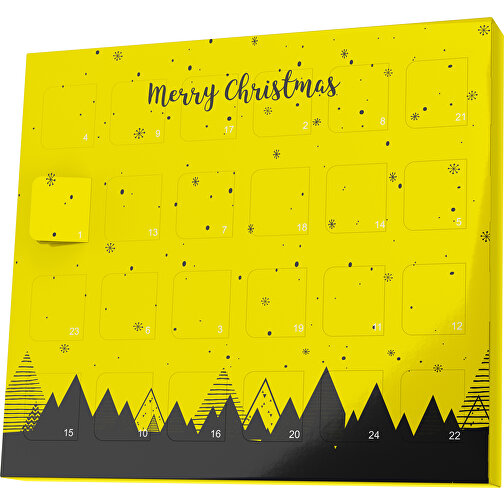 XS Adventskalender Weihnachtswald , M&M\'s, gelb / schwarz, Vollkartonhülle, weiß, 1,60cm x 12,00cm x 14,00cm (Länge x Höhe x Breite), Bild 1