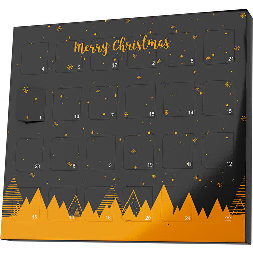 XS Adventskalender Weihnachtswald , M&M\'s, schwarz / gelborange, Vollkartonhülle, weiß, 1,60cm x 12,00cm x 14,00cm (Länge x Höhe x Breite), Bild 1