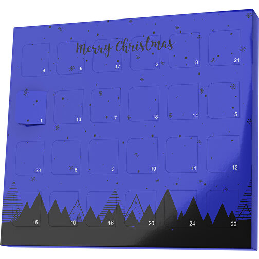 XS Adventskalender Weihnachtswald , Brandt, blau / schwarz, Vollkartonhülle, weiß, 1,60cm x 12,00cm x 14,00cm (Länge x Höhe x Breite), Bild 1