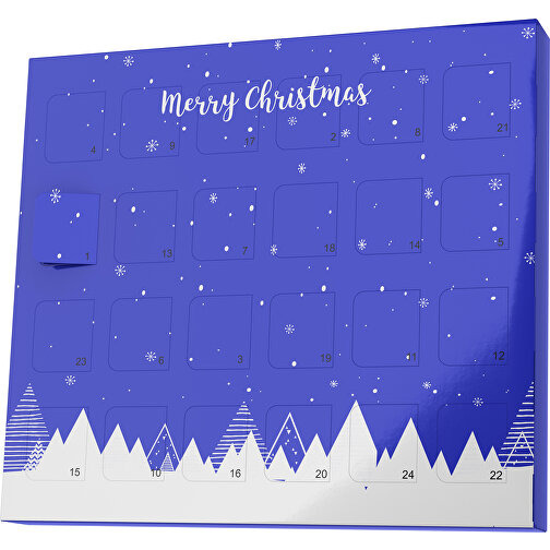 XS Adventskalender Weihnachtswald , Brandt, blau / weiß, Vollkartonhülle, weiß, 1,60cm x 12,00cm x 14,00cm (Länge x Höhe x Breite), Bild 1