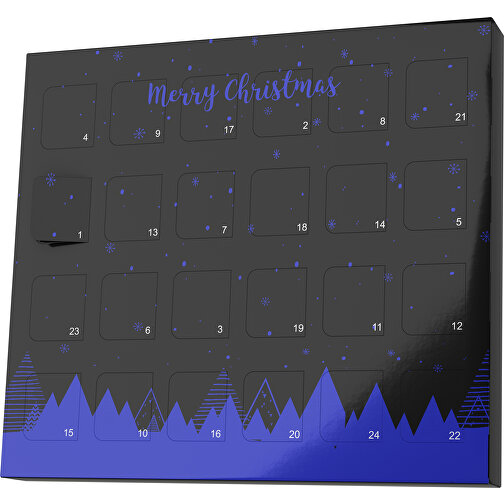 XS Adventskalender Weihnachtswald , Brandt, schwarz / blau, Vollkartonhülle, weiß, 1,60cm x 12,00cm x 14,00cm (Länge x Höhe x Breite), Bild 1
