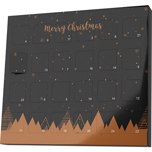 XS Adventskalender Weihnachtswald , Brandt, schwarz / braun, Vollkartonhülle, weiß, 1,60cm x 12,00cm x 14,00cm (Länge x Höhe x Breite), Bild 1