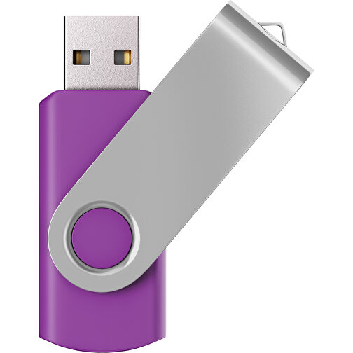 USB-Stick SWING Color 3.0 32 GB , Promo Effects MB , dunkelmagenta / silber MB , 32 GB , Kunststoff/ Aluminium MB , 5,70cm x 1,00cm x 1,90cm (Länge x Höhe x Breite), Bild 1
