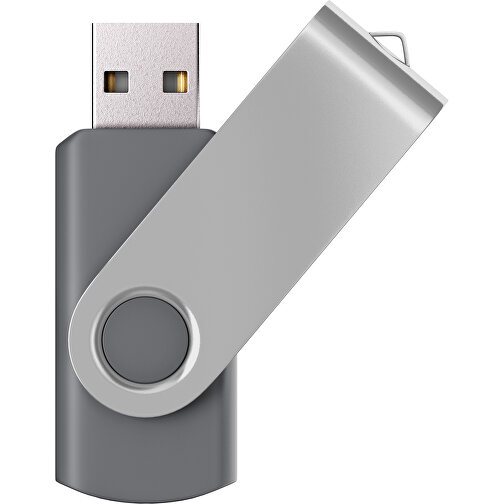 USB-Stick SWING Color 3.0 16 GB , Promo Effects MB , dunkelgrau / silber MB , 16 GB , Kunststoff/ Aluminium MB , 5,70cm x 1,00cm x 1,90cm (Länge x Höhe x Breite), Bild 1