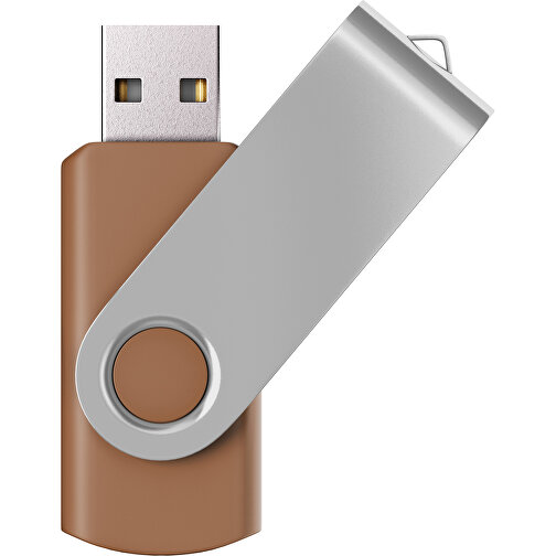 USB-Stick SWING Color 3.0 16 GB , Promo Effects MB , braun / silber MB , 16 GB , Kunststoff/ Aluminium MB , 5,70cm x 1,00cm x 1,90cm (Länge x Höhe x Breite), Bild 1