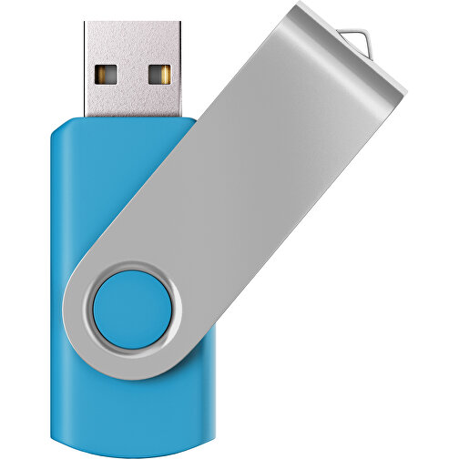 USB-Stick SWING Color 3.0 16 GB , Promo Effects MB , himmelblau / silber MB , 16 GB , Kunststoff/ Aluminium MB , 5,70cm x 1,00cm x 1,90cm (Länge x Höhe x Breite), Bild 1