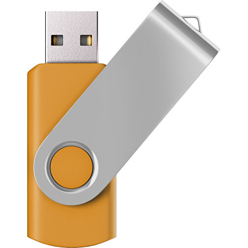 USB-Stick SWING Color 3.0 16 GB , Promo Effects MB , kürbisorange / silber MB , 16 GB , Kunststoff/ Aluminium MB , 5,70cm x 1,00cm x 1,90cm (Länge x Höhe x Breite), Bild 1