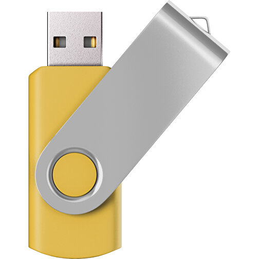 USB-Stick SWING Color 3.0 16 GB , Promo Effects MB , goldgelb / silber MB , 16 GB , Kunststoff/ Aluminium MB , 5,70cm x 1,00cm x 1,90cm (Länge x Höhe x Breite), Bild 1