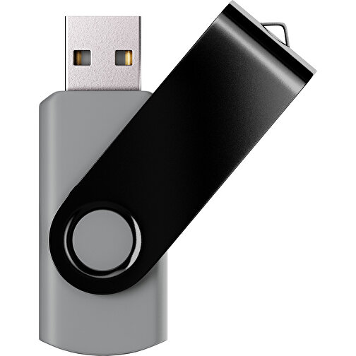 USB-Stick SWING Color 3.0 8 GB , Promo Effects MB , silber / schwarz MB , 8 GB , Kunststoff/ Aluminium MB , 5,70cm x 1,00cm x 1,90cm (Länge x Höhe x Breite), Bild 1
