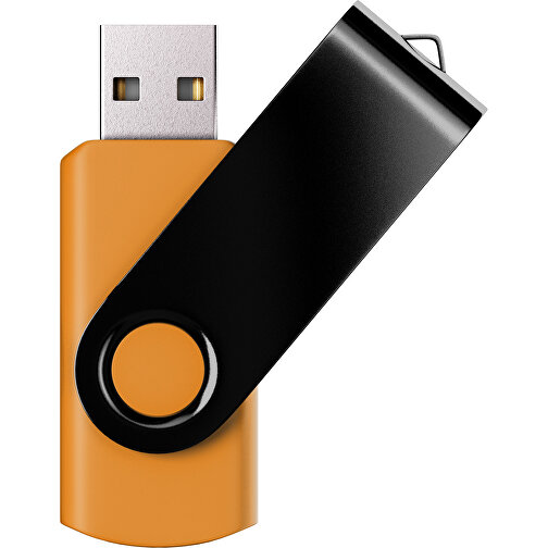 USB-Stick SWING Color 3.0 64 GB , Promo Effects MB , gelborange / schwarz MB , 65 GB , Kunststoff/ Aluminium MB , 5,70cm x 1,00cm x 1,90cm (Länge x Höhe x Breite), Bild 1