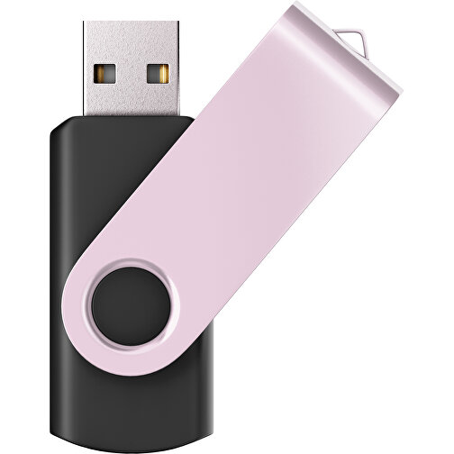 USB-Stick SWING Color 3.0 128 GB , Promo Effects MB , schwarz / zartrosa MB , 131 GB , Kunststoff/ Aluminium MB , 5,70cm x 1,00cm x 1,90cm (Länge x Höhe x Breite), Bild 1