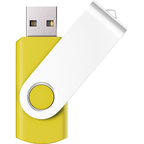 USB-Stick SWING Color 3.0 32 GB , Promo Effects MB , gelb / weiß MB , 32 GB , Kunststoff/ Aluminium MB , 5,70cm x 1,00cm x 1,90cm (Länge x Höhe x Breite), Bild 1