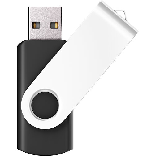 USB-Stick SWING Color 3.0 128 GB , Promo Effects MB , schwarz / weiss MB , 131 GB , Kunststoff/ Aluminium MB , 5,70cm x 1,00cm x 1,90cm (Länge x Höhe x Breite), Bild 1