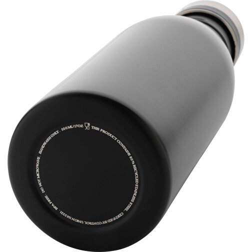 Deluxe Wasserflasche Aus RCS Recyceltem Stainless-Steel, Schwarz , schwarz, Rostfreier Stahl - recycelt, 21,50cm (Höhe), Bild 5