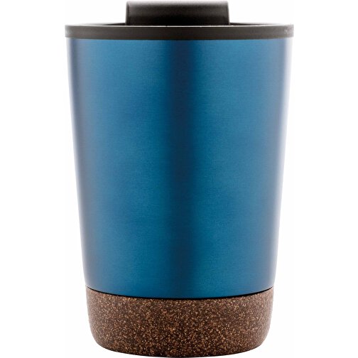 GRS RPP Edelstahl-Kaffeebecher Mit Kork, Blau , blau, Rostfreier Stahl - recycelt, 13,00cm (Höhe), Bild 2