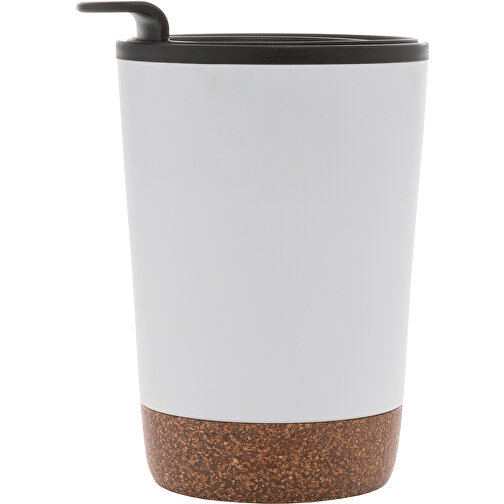 GRS RPP Edelstahl-Kaffeebecher Mit Kork, Weiß , weiß, Rostfreier Stahl - recycelt, 13,00cm (Höhe), Bild 4