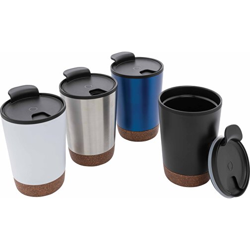 GRS RPP Edelstahl-Kaffeebecher Mit Kork, Weiß , weiß, Rostfreier Stahl - recycelt, 13,00cm (Höhe), Bild 7