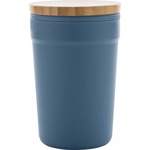 GRS RPP-Becher Mit Bambusdeckel, Blau , blau, Polypropylen - recycelt, 12,60cm (Höhe), Bild 2