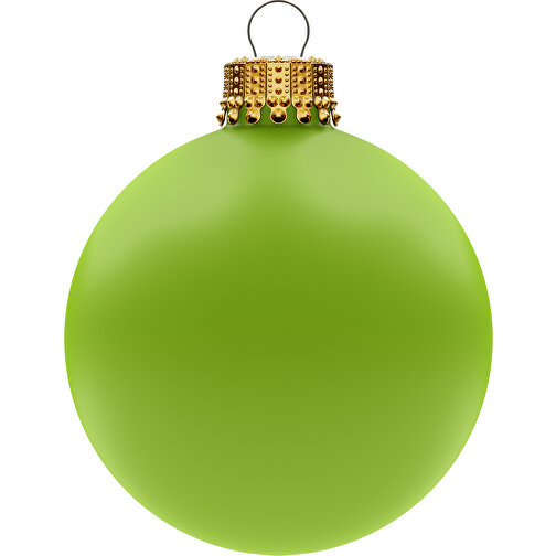 Christbaumkugel Klein 57 Mm, Krone Gold, Matt, 54er Lage , lime green light, Glas, , Bild 1